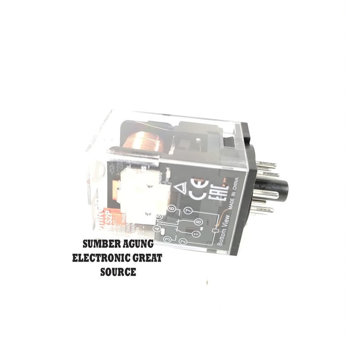 Relay MKS2P 220V Kaki8 OMRON Untuk Listrik Panel 8pin Rellay Bulat