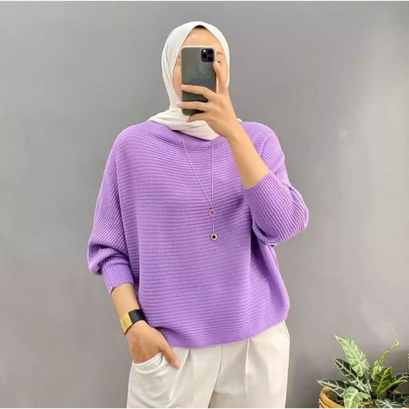 SWEATER | LASPERAL RAJUT BATWING /BLUSE WANITA RAJUT //ATASAN WANITA /BAJU KELELAWAR PREMIUM/BAJU RAJUT PREMIUM