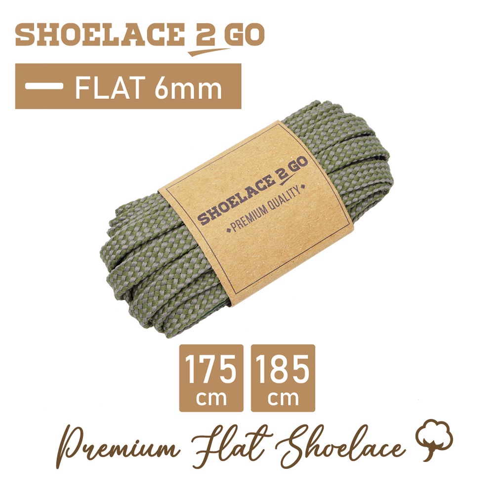 SHOELACE 2 GO PREMIUM TALI SEPATU GEPENG PIPIH FLAT K2 - GREEN