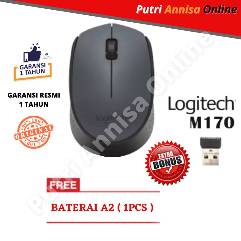 MOUSE LOGITECH ORIGINAL WIRELESS MOUSE M170 LOGITECH ORI GARANSI RESMI