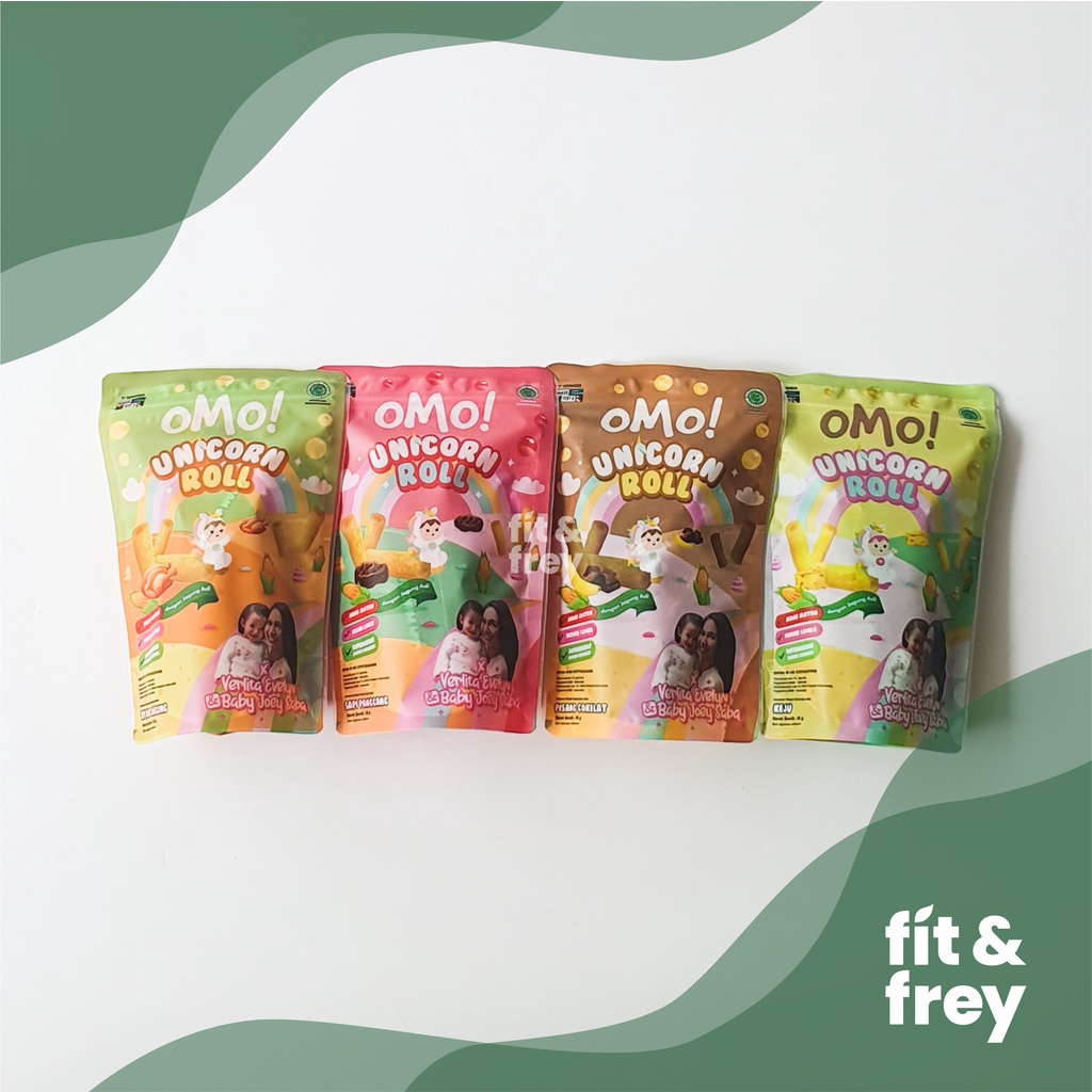 OMO Unicorn Roll 18gr - Snack Sehat Bayi - Cemilan Anak - Omo! Healthy Snack