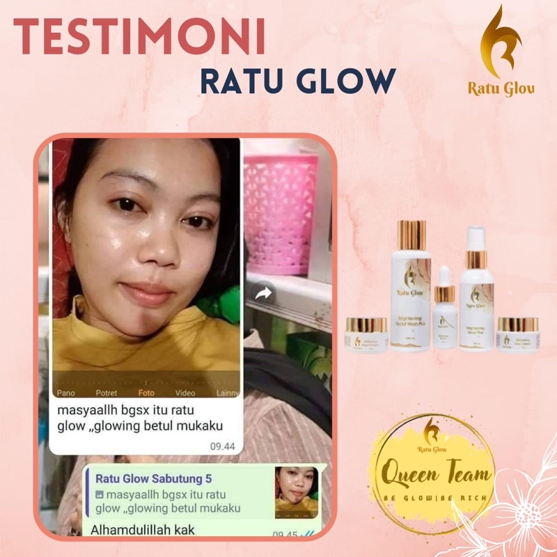 RATU GLOW SKINCARE ORIGINAL PAKET BRIGHTENING DAN ACNE PEMUTIH WAJAH GLOWING PENGHILANG JERAWAT PENGHILANG FLEK-2