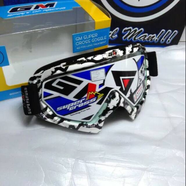 Kaca mata helm motor cross goggle GM Corak