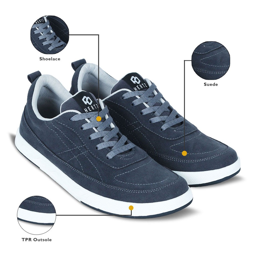 Sepatu Sneaker Pria Model Terbaru H 2838 Brand Hertz Sepatu Kets Sepatu Sekolah Warna Abu