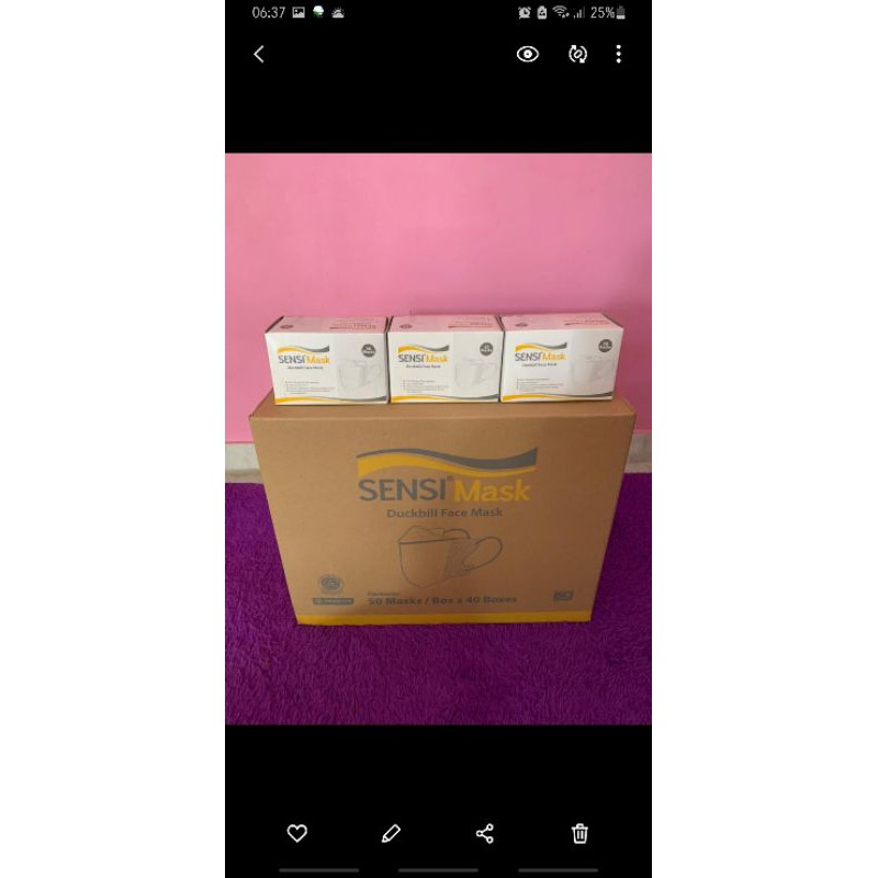 Masker sensi duckbill 1/2 karton (20 box) dan 1 karton (40 box)