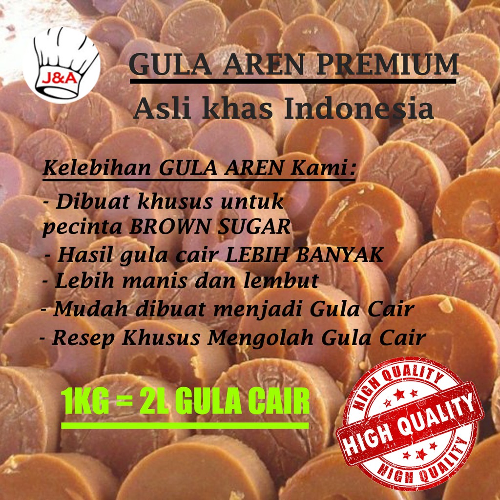 

Gula Aren Batok Premium 1Kg 100% Asli Indonesia Brown Sugar Gula Merah Jawa Cair