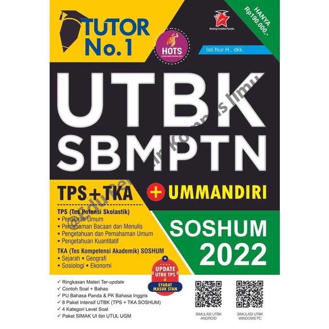 

Buku TUTOR No.1 UTBK SBMPTN + UM MANDIRI SOSHUM 2022 -BCP- Star Seller Termurah