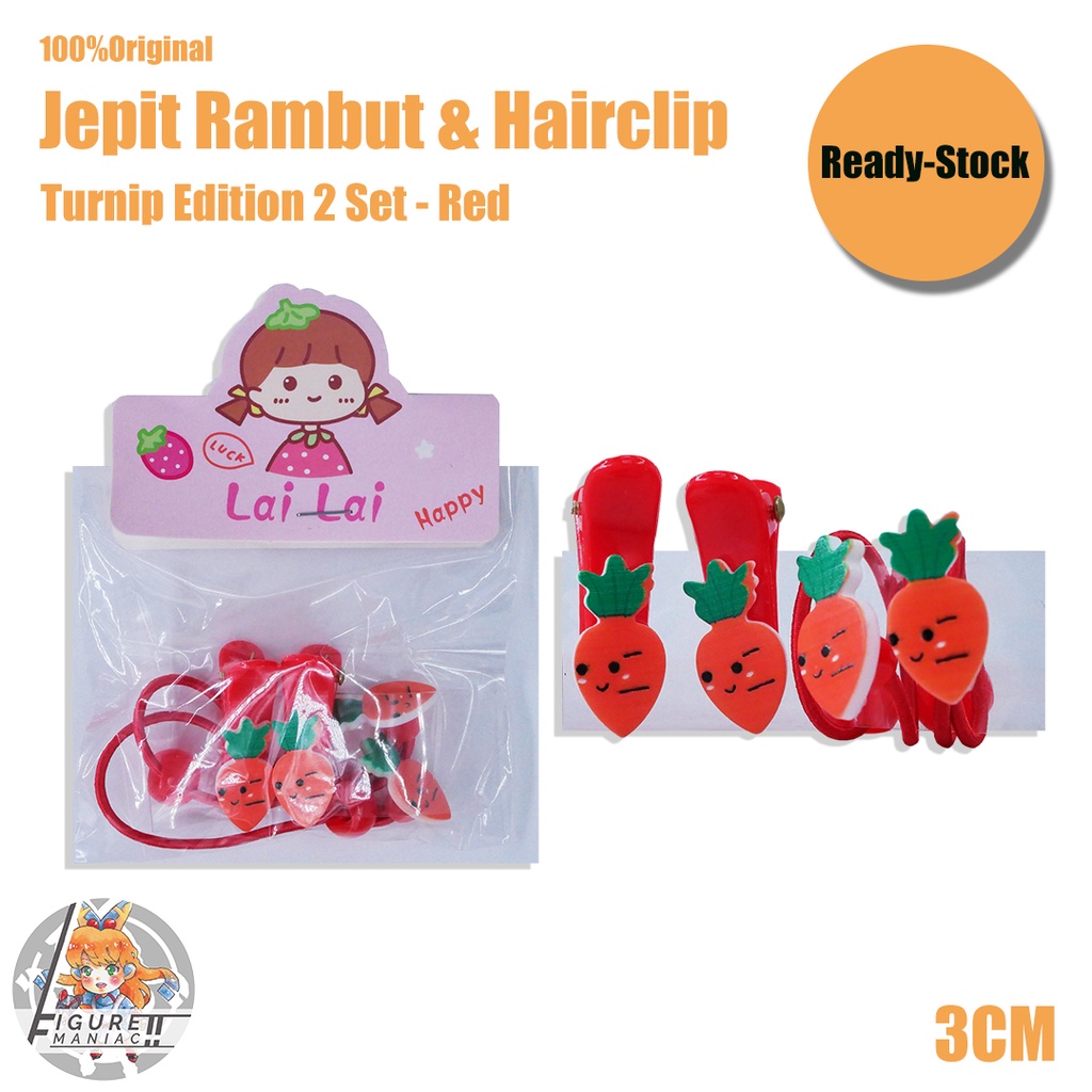 Jepit &amp; Kuncir Rambut Anak - Fruity Edition 3 Cm isi 4 Pcs