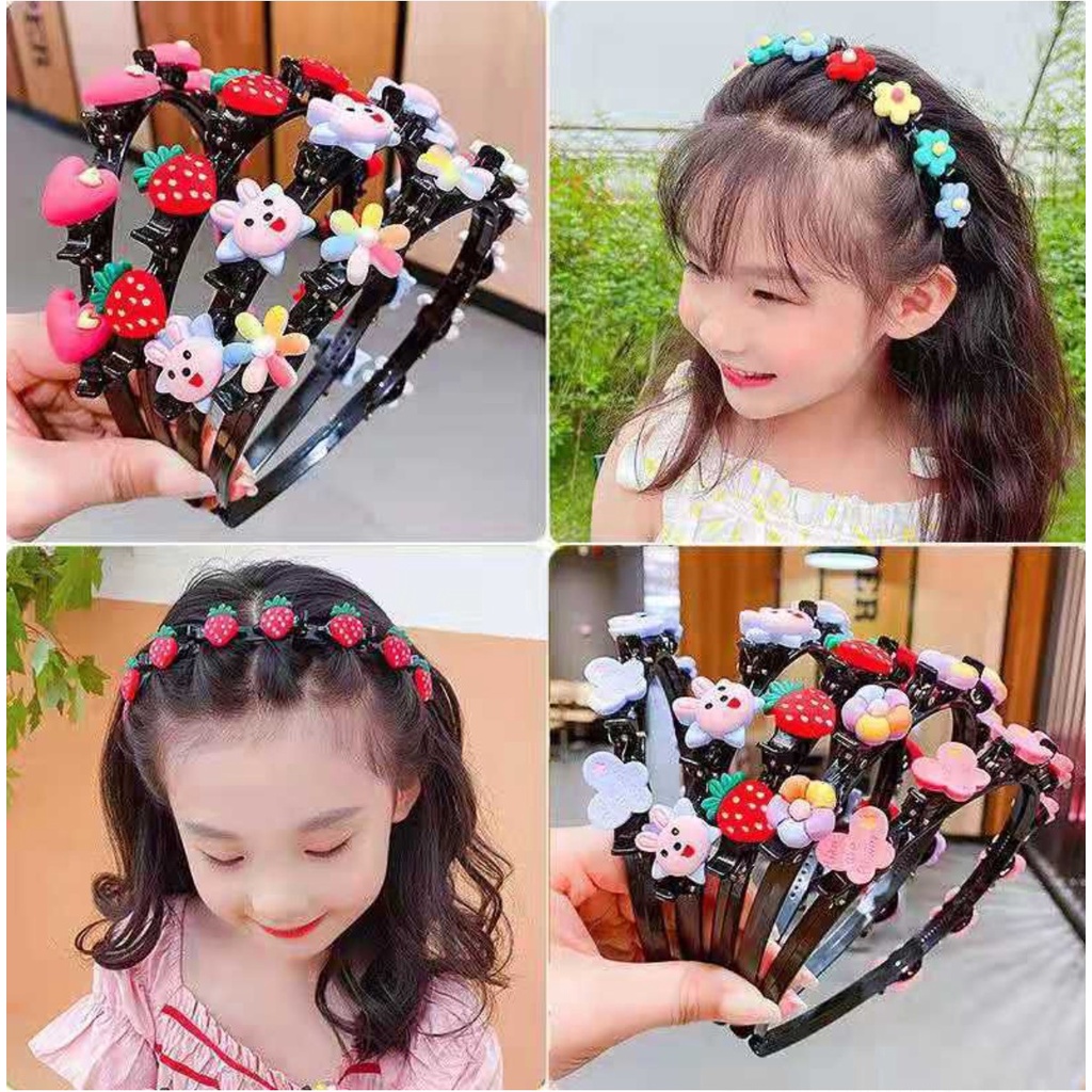 BAJ Bando Fashion Korea Bando Kepang Rambut Jepit Rambut 2in1 Aksesoris Wanita Anak Dewasa Karakter Cantik IR071