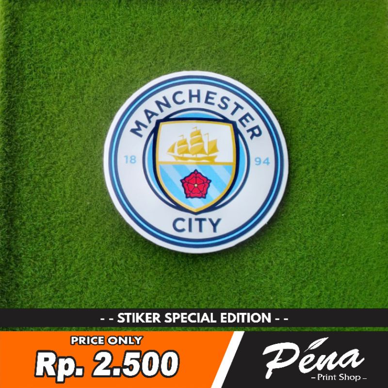 

Sticker Stiker Bola Manchester City Liga Inggris Tahan Air