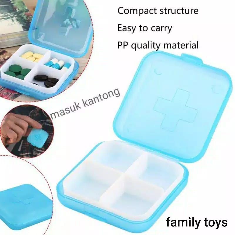 family games Kotak obat sekat 4 serbaguna portable assesoris perhiasan p3k pill case storage mini