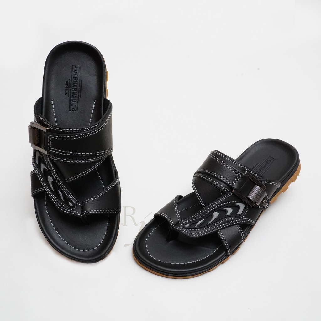CAPHARNAUM [BNG 301] Sandal Jepit Jempol Pria Sandal Kulit Gesper Sandal Slide Pria
