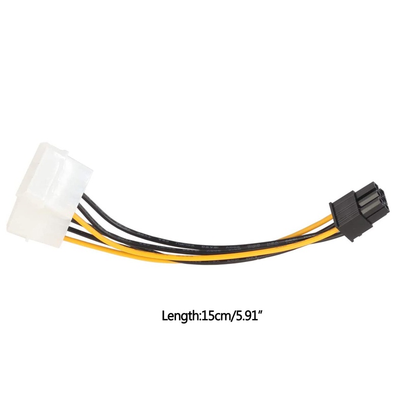 Btsg 2Pcs Kartu Video Pertambangan PCI-E 6pin Untuk Dual PCIe 4Pin Y-Splitter Extension Cable