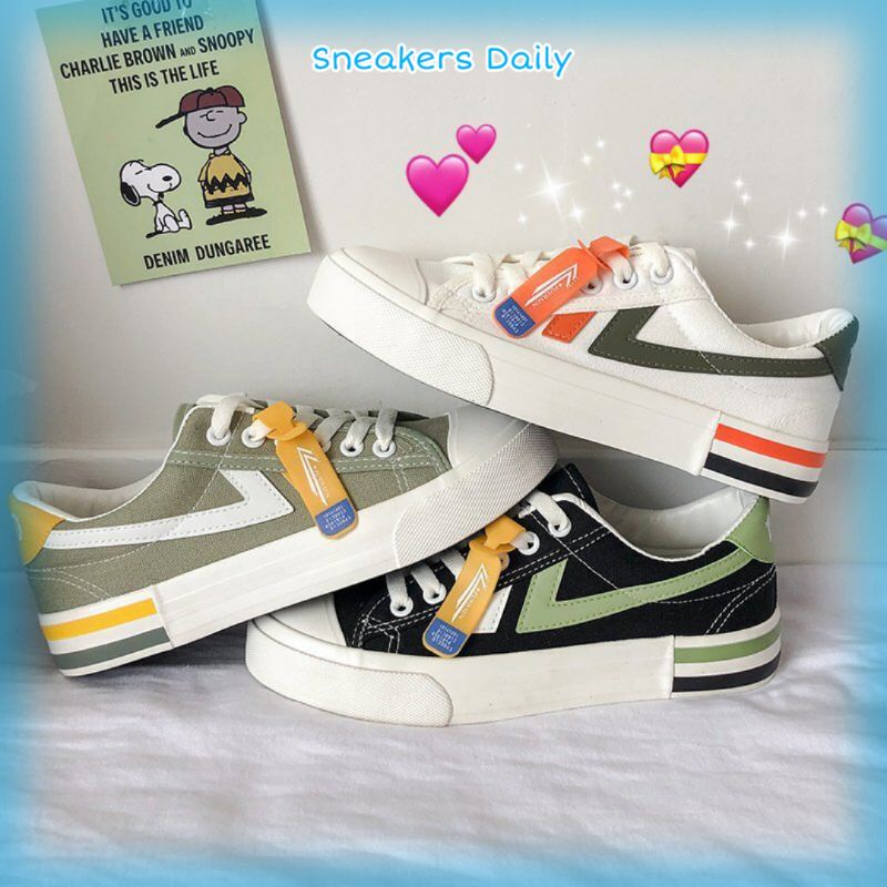 COD Sneakersdaily A15 Sepatu Sneakers Kanvas Wanita Kanvas Casual Shoes Sepatu Tali