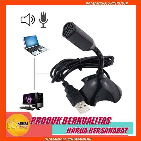 Mic USB Desktop Mini Microphone Stand PC Laptop Mikrofon Komputer Microfon Untuk Rekaman Youtuber