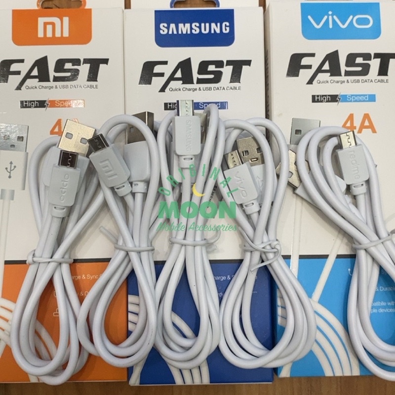 kabel data brand 4a micro usb fast charging for samsung oppo xiaomi vivo realme cable real