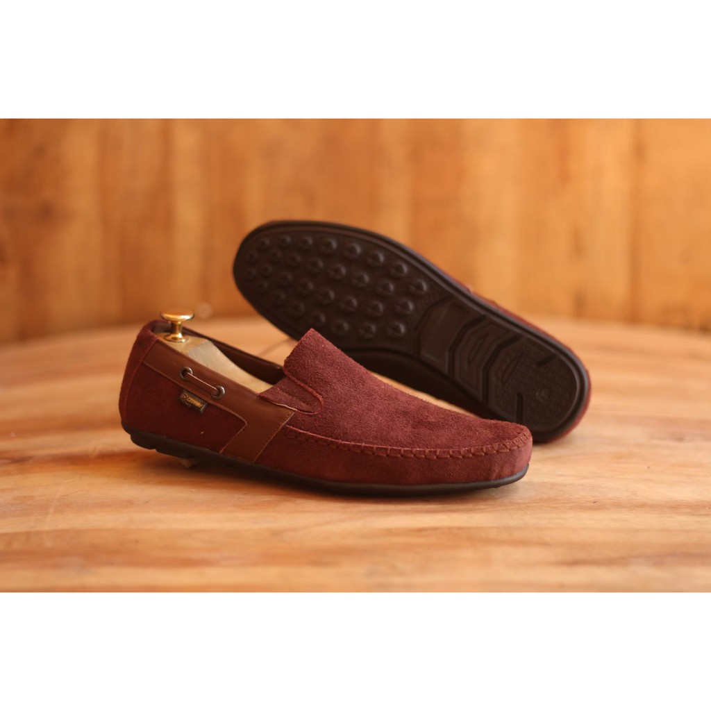 Sepatu Pria CEVANY ASTA Sepatu Slip On Bahan Kulit SUEDE Sepatu Santai TERLARIS