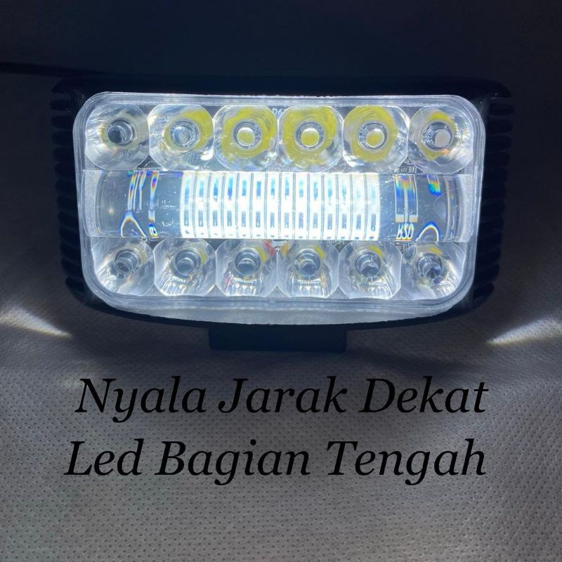 Lampu daymaker hi low sisik 24 led + senja biru