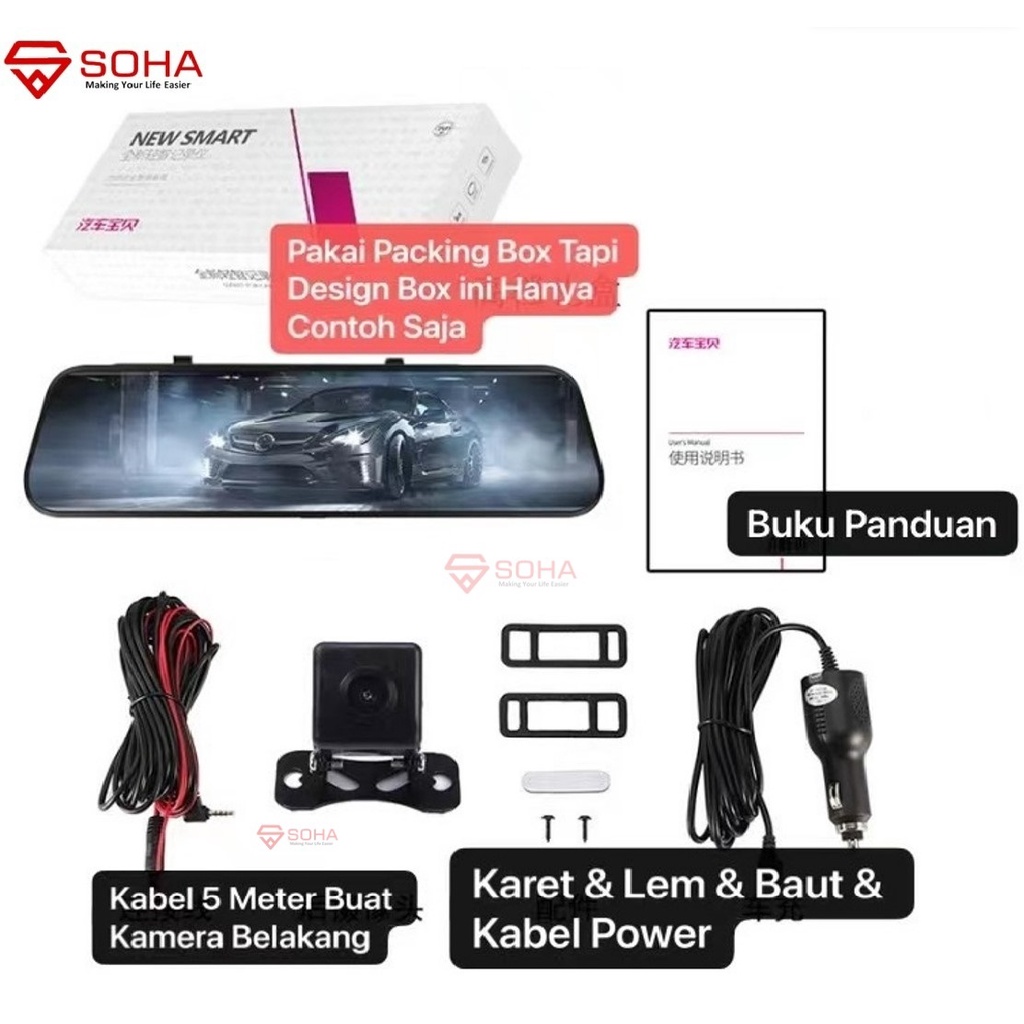 AM-30 DVR Kamera Mobil Spion CCTV Mobil DVR Dasbor Cam di Spion 2 Kamera Depan Belakang FULL HD 1080P G-SENSOR LCD 4.5 Inch Mobil Vehicle Blackbox