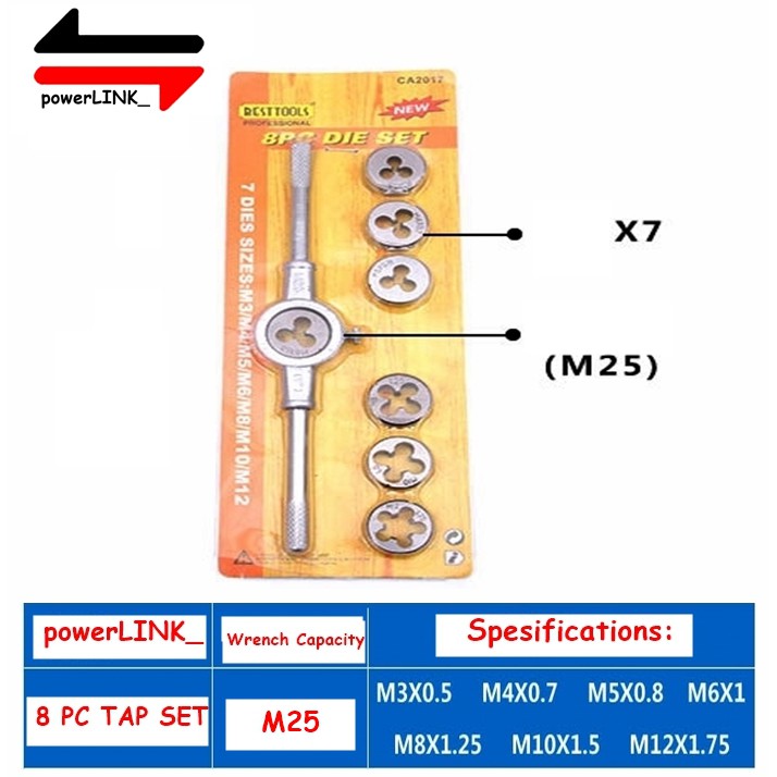 Hand Die Set - Alat Snai - Senai - Pembuat Ulir Drat Luar Baut