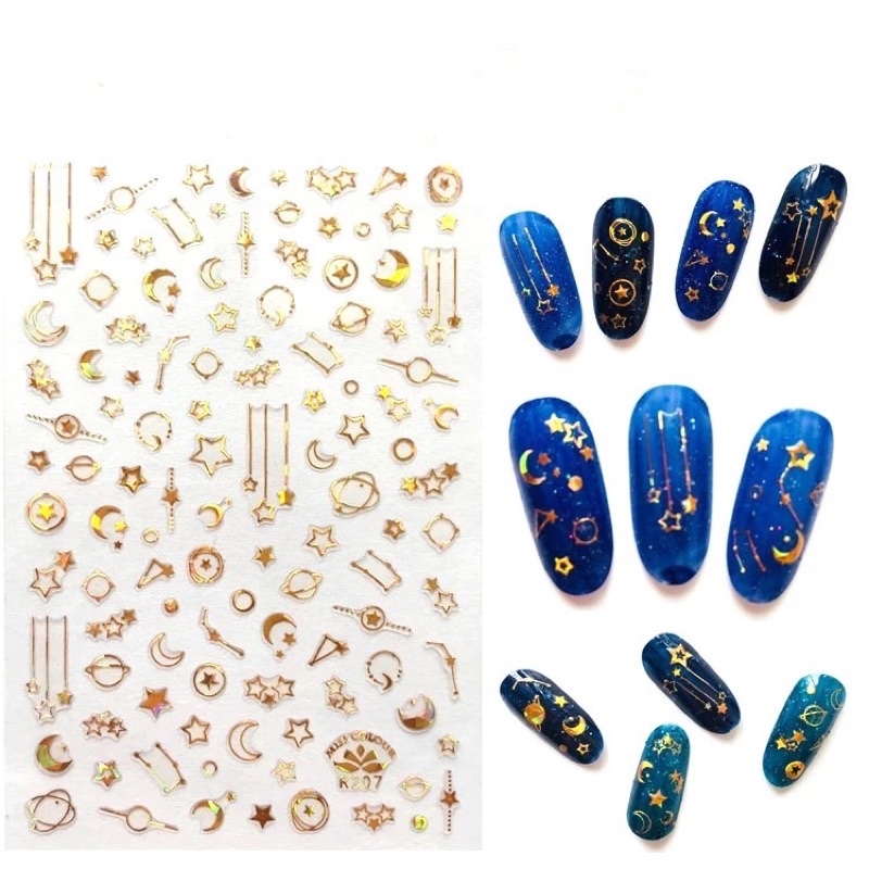 3D Sticker line Gold / stiker kuku 3D garis emas nail art