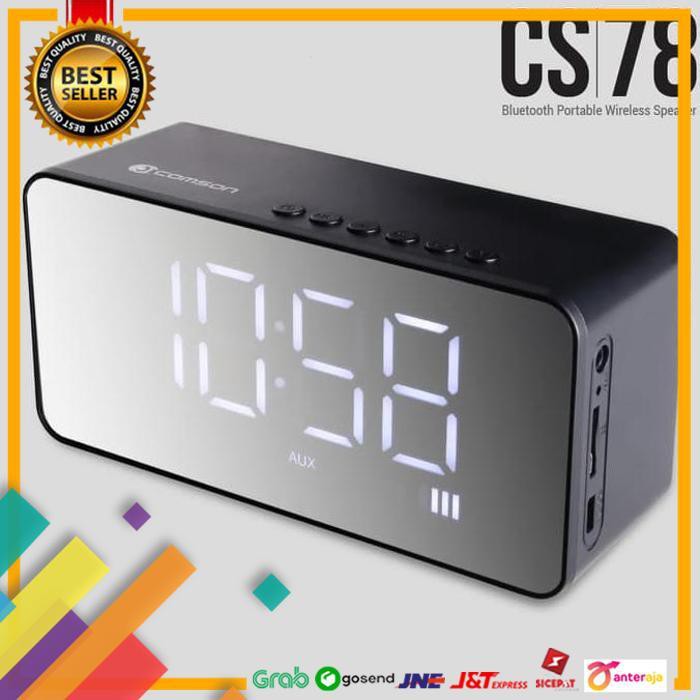 NEW.. COMSON CS78 SPEAKER PORTABLE BLUETOOTH DENGAN ALARM DAN JAM DIGITAL FS ..TERLARIS