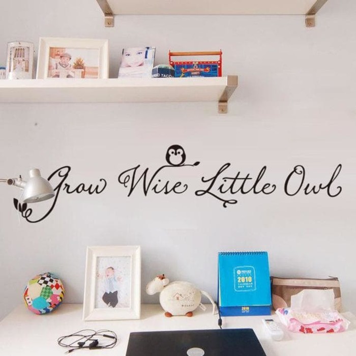 Wall Decal - Stiker Dinding &quot;GROW WISE LITTLE OWL&quot;