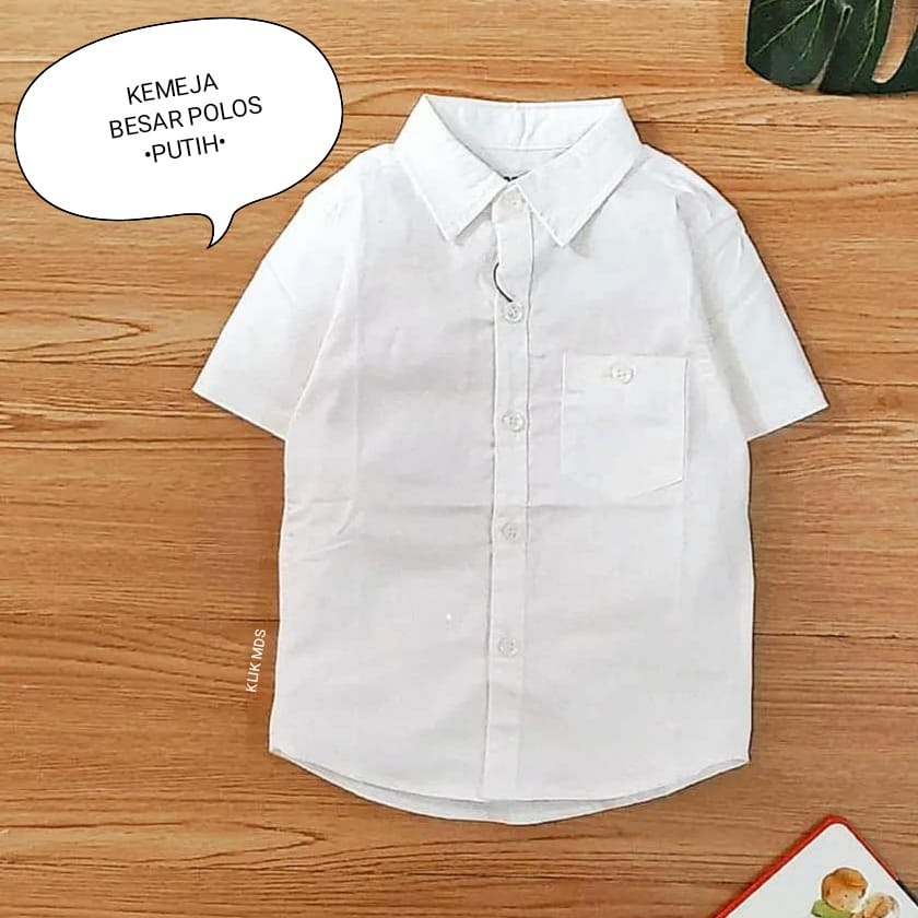 Kemeja Anak Laki - Laki Lengan Pendek Usia 1-8 Tahun Motif Polos