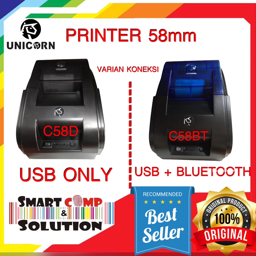 Printer Kasir Thermal 58mm USB IWARE CD58D C58BT USB BLUETOOTH