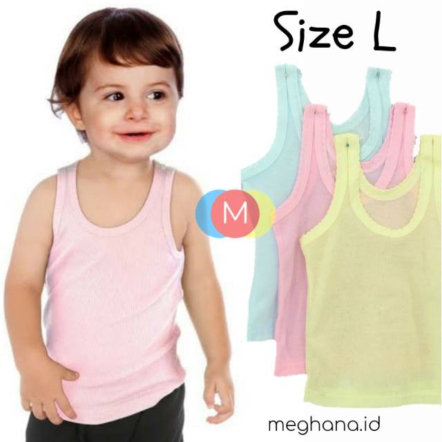 Singlet Anak Balita Newborn -7 Tahun Size  S M L XL 3L 4L / Kaos Dalam Anak Balita Murah / kaos dalam anak warna kiki