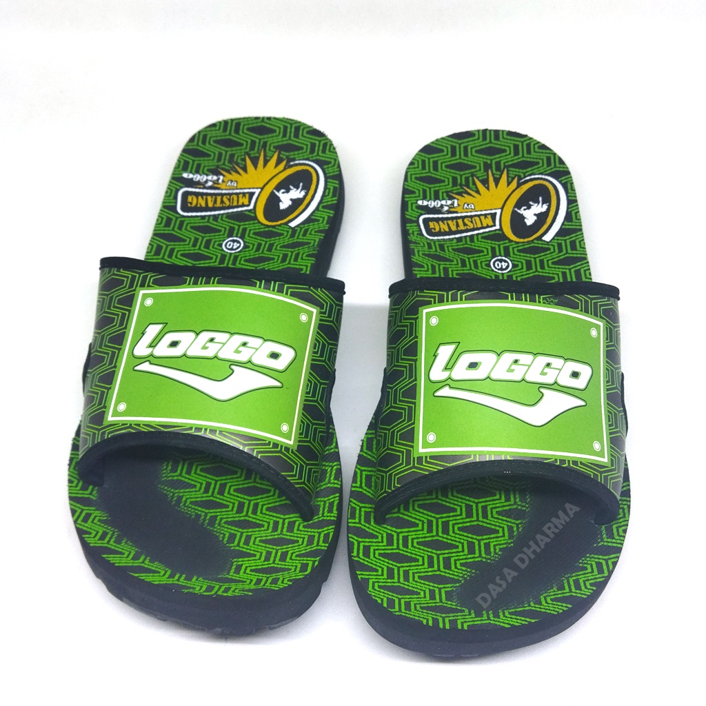 Sandal Loggo Pria Anak Slide Slop Original Hijau Ukuran 38 - 43