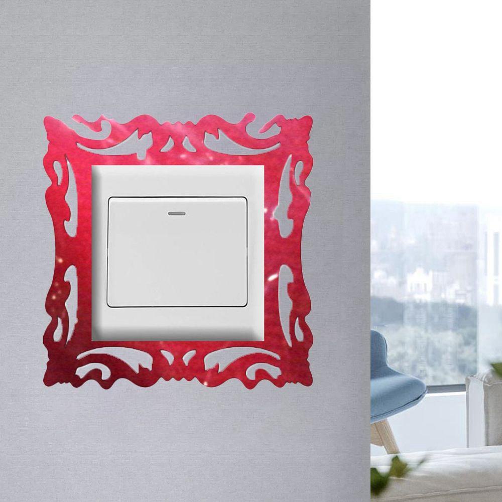 [Elegan] Stiker Saklar Removable Square Socket Frame Mirror Surface Penutup Pelindung Saklar Akrilik