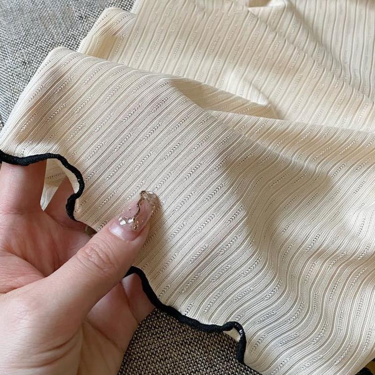 ○ () Ruffle Ice Silk Set Piyama / Baju Tidur / Setelan Wanita daster / Setelan Celana Pendek / Piyam