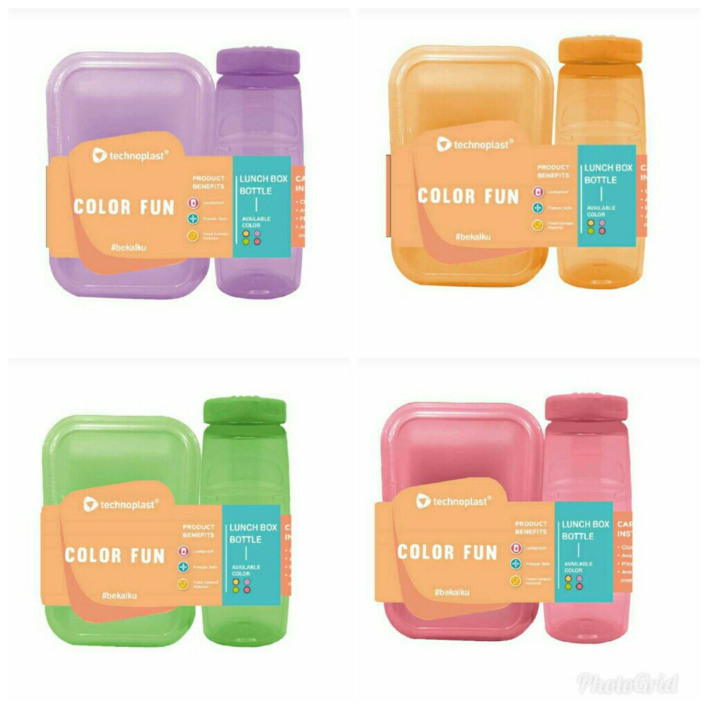 Technoplast ColourFun Value Pack Set (Tempat Makan + Botol Minum)