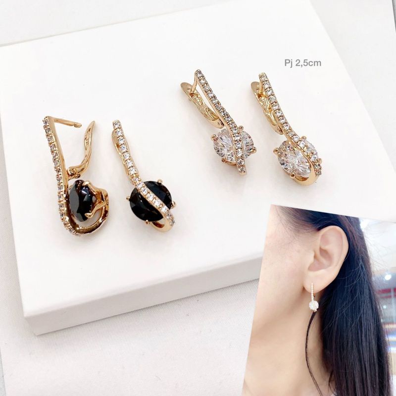 Anting Silver925 Full mata anting silver Anti Karat anti alergi anting zircon premium  078