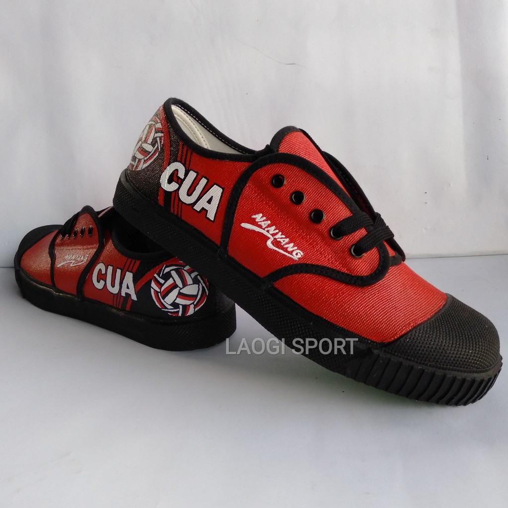 Sepatu takraw nanyang hitam merah costum