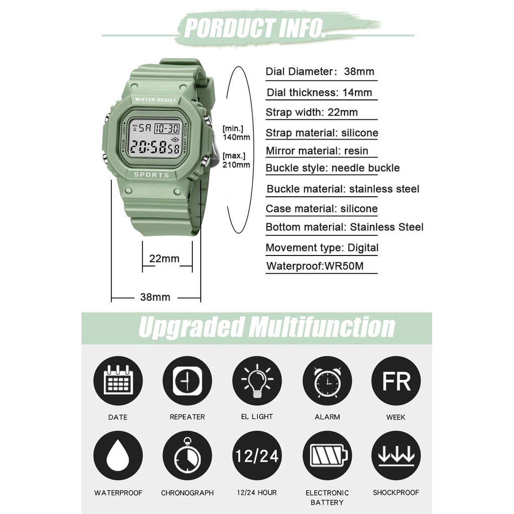 JAM TANGAN DIGITAL RUBBER PRIA WANITA GROSIR MURAH KARET SPORT LED JAM