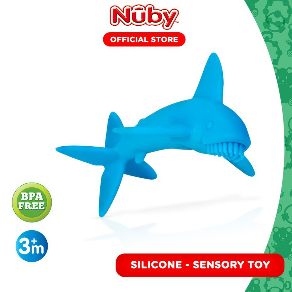 Nuby Massaging Silicone Teether Gigitan Bayi Baby Shark