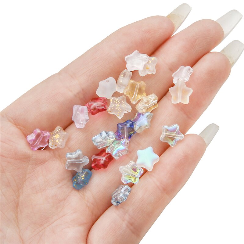 10Pcs/lot 8mm AB Color Star Beads Czech Glass Loose Spacer Beads For Jewelry Making Earrings Bracelets Handmade Diy Accessories