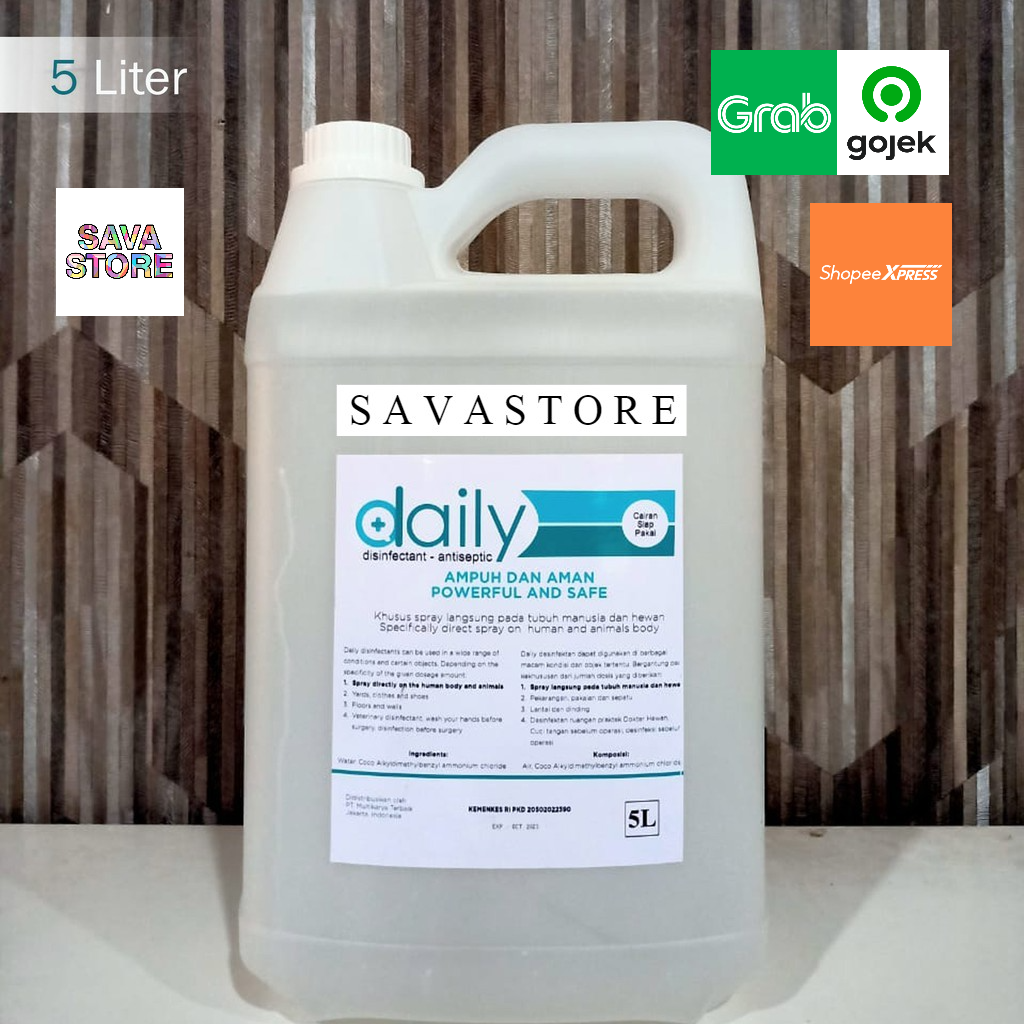 DESINFEKTAN DAILY REGULER DISINFEKTAN ANTISEPTIC 5 LITER 5L DISINFECTAN ANTI VIRUS ANTI BACTERIAL