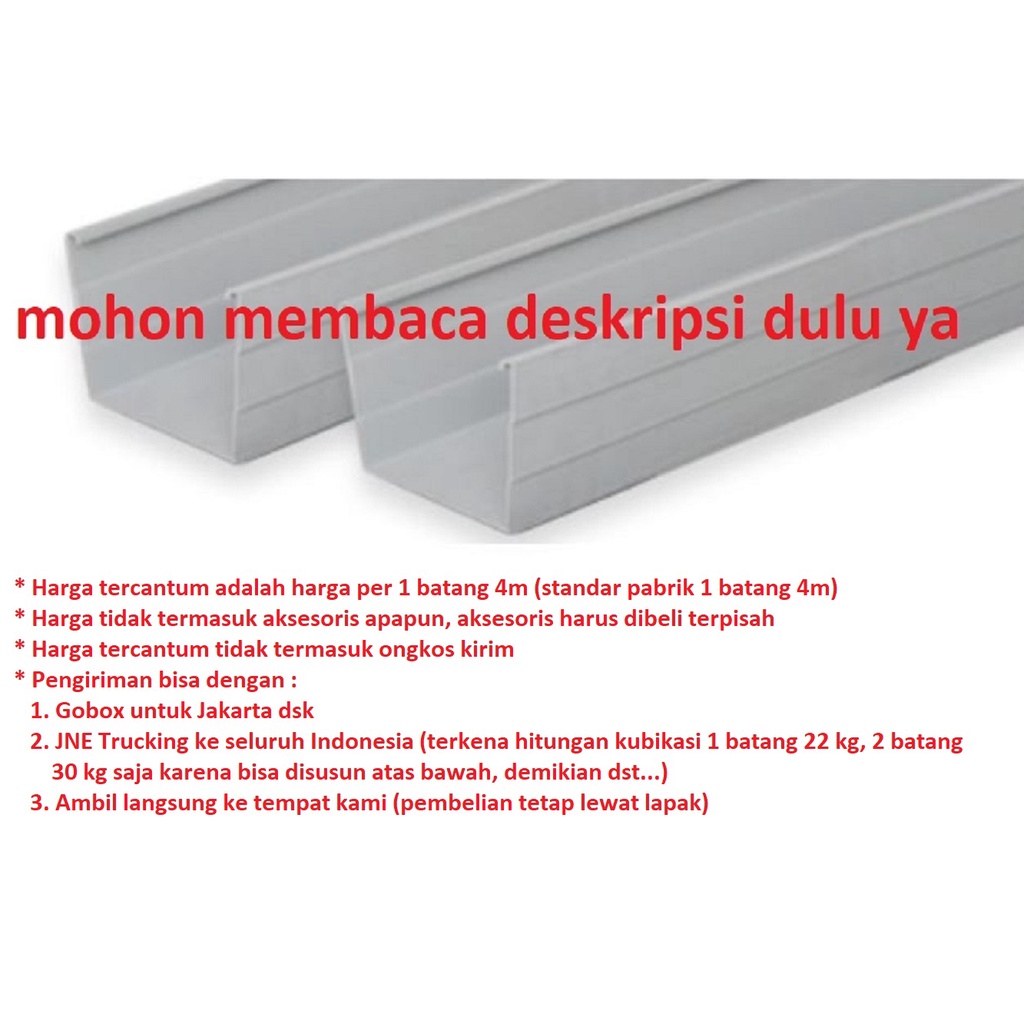 Talang air kotak PVC SG-140 RG-140 4&quot; LANGGENG / MASPION per batang 4m