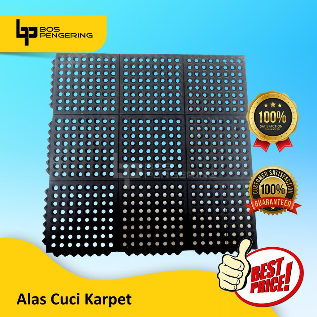 Alas Cuci Karpet Laundry Anti Selip Bahan Karet Berlubang Anti Selip 90 cm x 90 cm Berkualitas