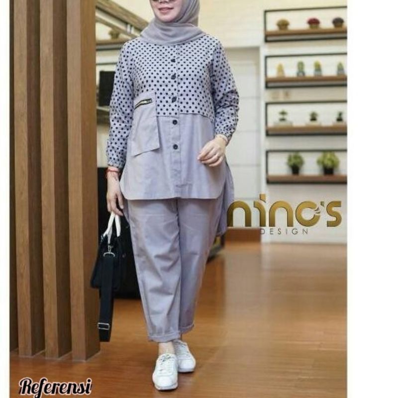 TUNIK TOYOBO ALA NINOS POLKA TERBARU