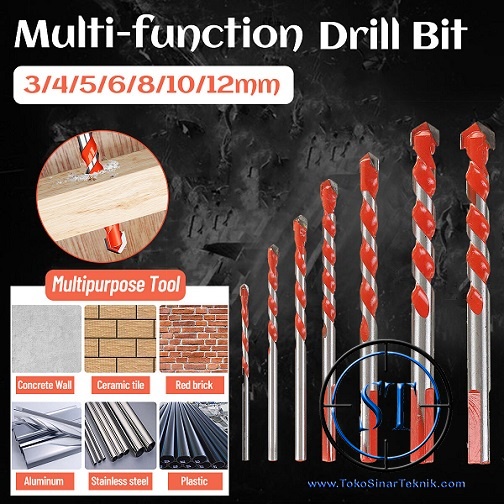 Mata Bor Tombak Segitiga Tungsten 3-12mm Isi 7 Pcs HSS Triangular Triangle Bit Electric Multifunctional Diamond Ceramic Tile Glass Metal