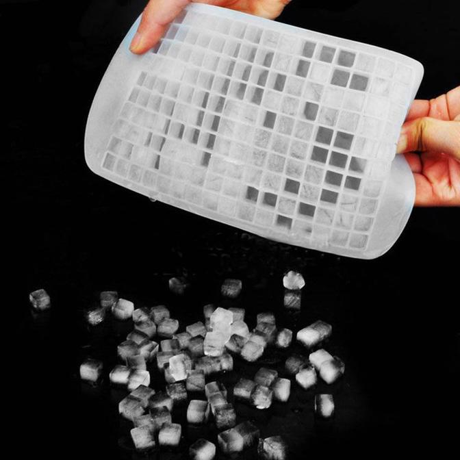 Cetakan Es Batu 160 cube anti pecah silikon - cetakan es karet - Putih