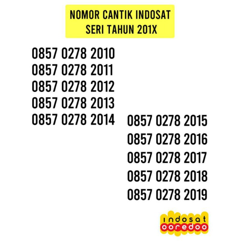 NOMOR CANTIK INDOSAT SERI TAHUN 2000 AN