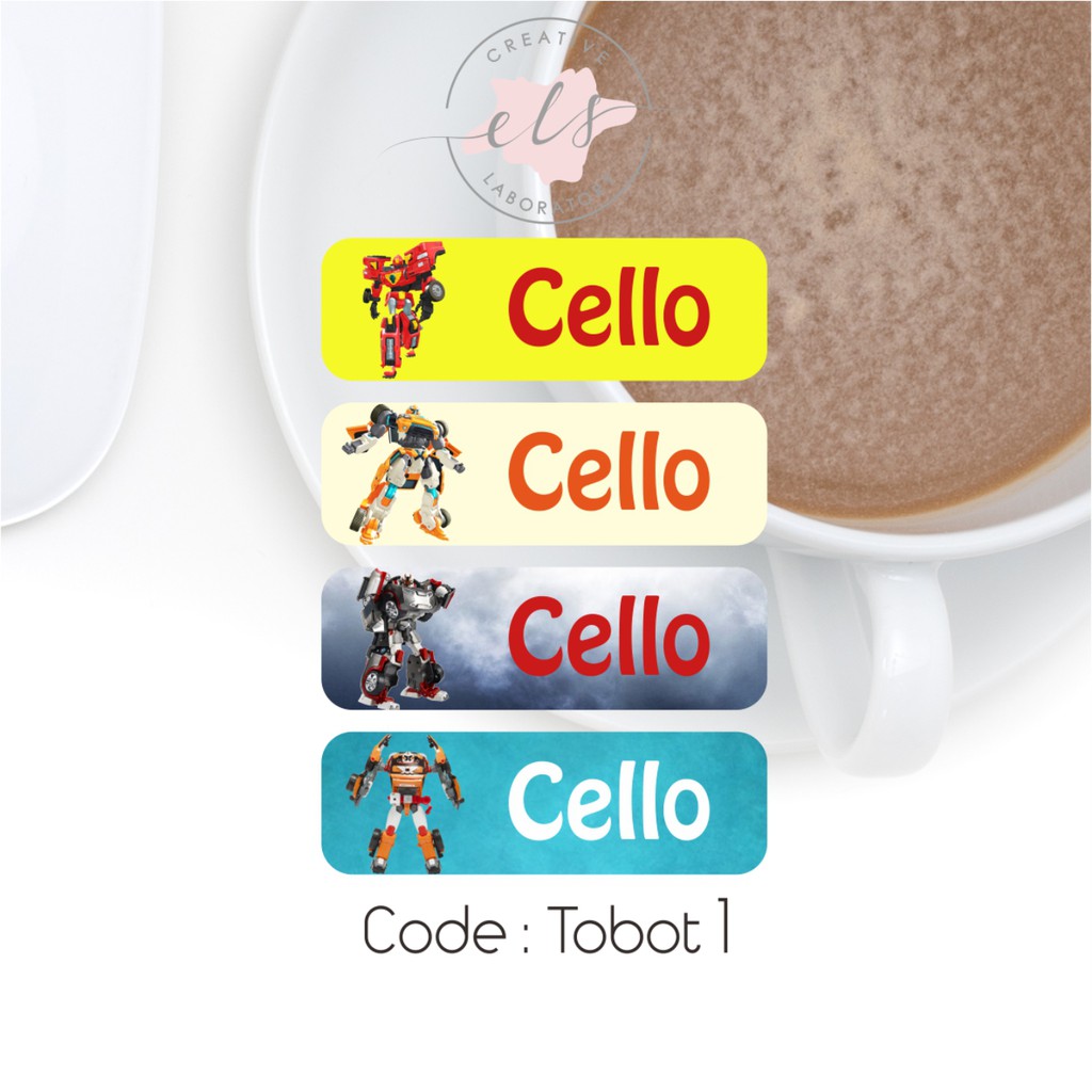 

stiker label nama custom waterproof anti air