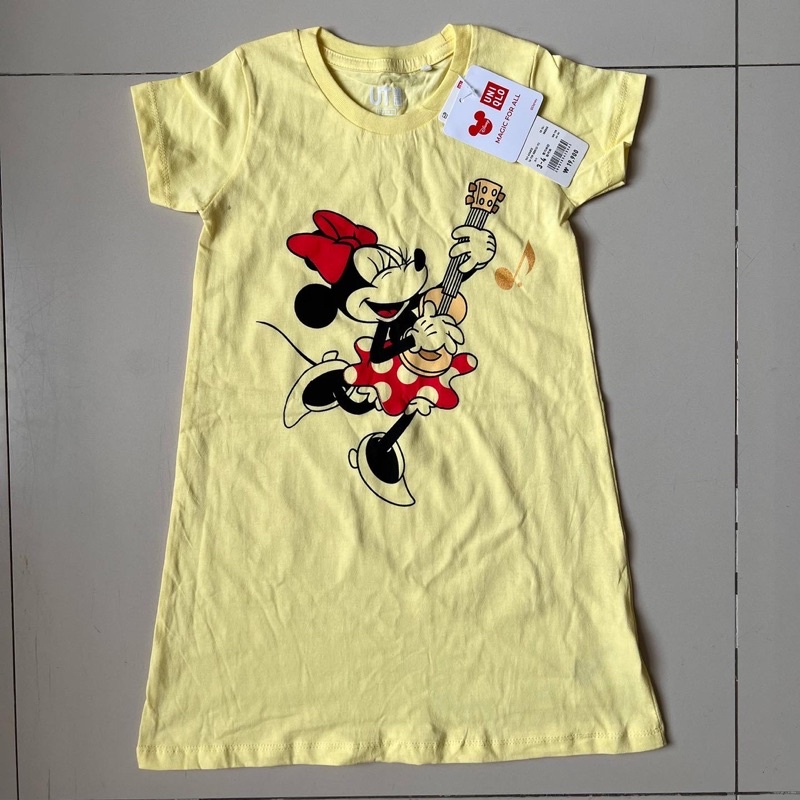Dress Santai Anak Perempuan Disney Uniqlo Minnie Yellow