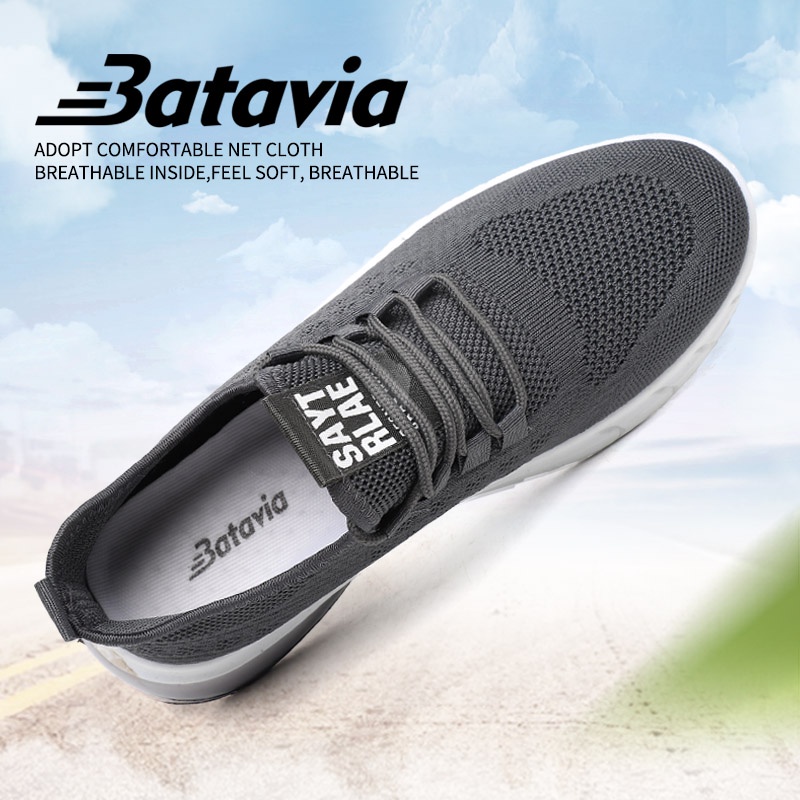 Batavia Sepatu olahraga impor premium laki terbaru rajut adem antislip antiaus sepatu lari dan sekolah anak B10