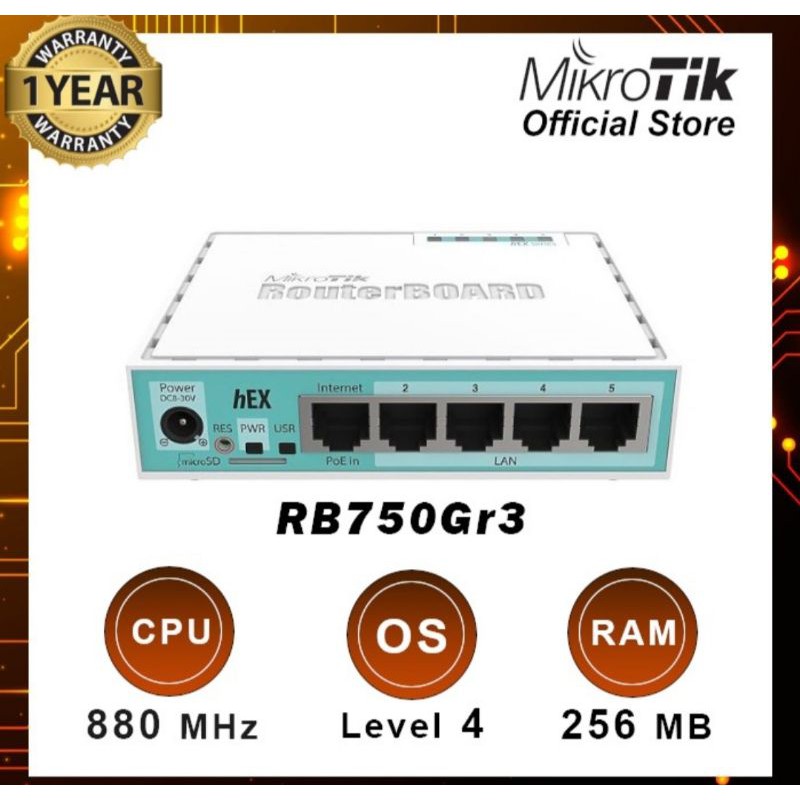 Mikrotik HEx RB750GR3 Hotspot RT/RW-Net